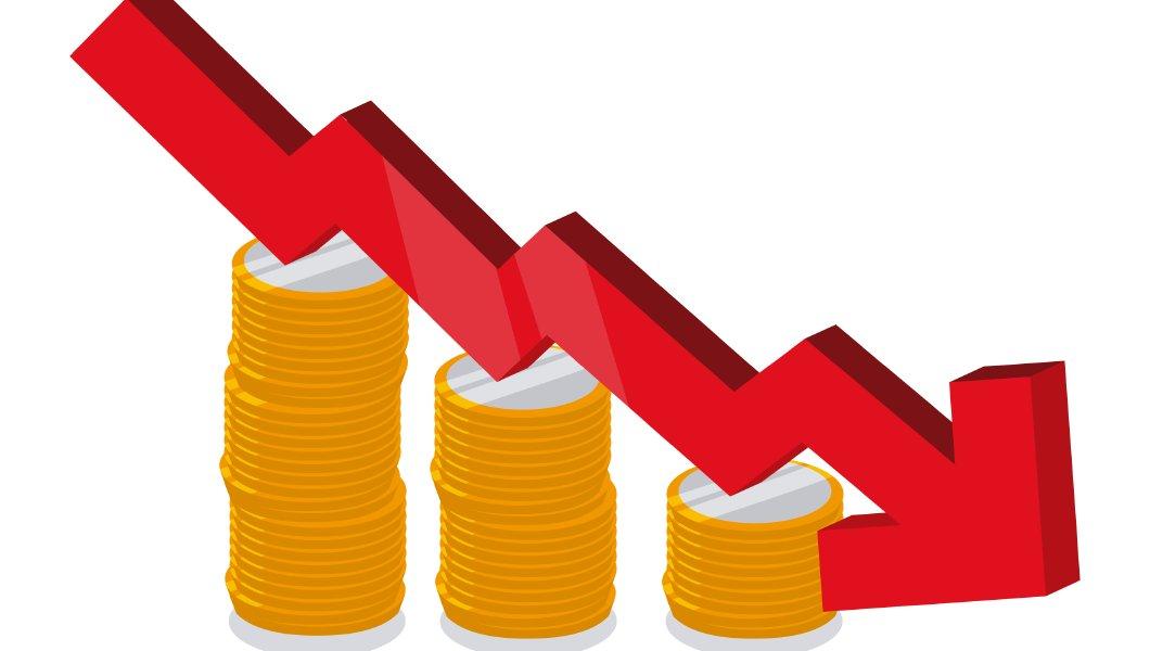 Падение дохода. Снижение прибыли. Снижение затрат. Уменьшение дохода. Снижение издержек иконка.